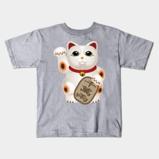 Kawaii Cute Fortune cat Japanese Anime Lucky Cat Kids T-Shirt